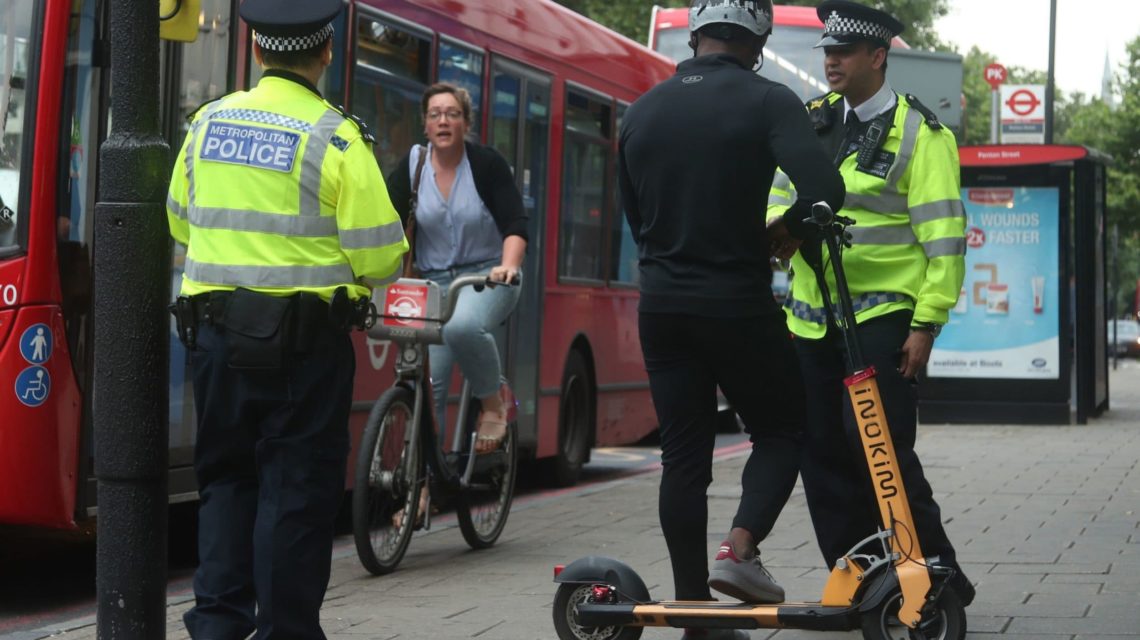 scooter rider pulled over by police